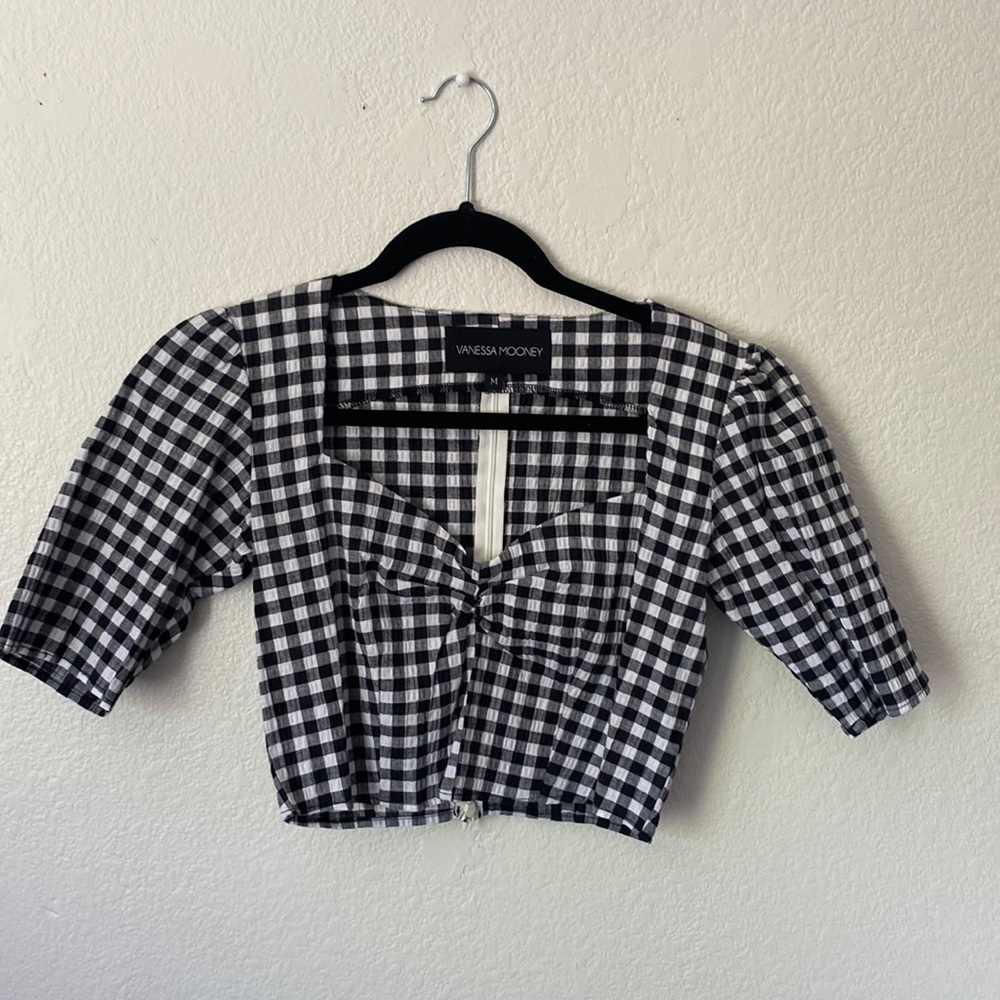 Vanessa Mooney Gingham Crop Top